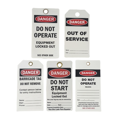 Sprzęt przemysłowy zablokowany Pvc Safety Lockout Tag Ostrzeżenie