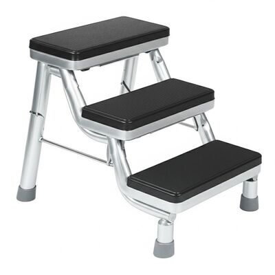 2 Steps Step Stool Durable Lightweight Foldable Design Non Slip Surface Home Stool Ottoman Suitable for Kitchen Bathroom