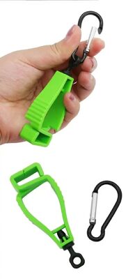 Custom Printed Logo Glove Clip with Carabiner Clip Plastic Work Glove Holder for Construction