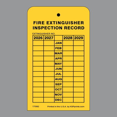 Durable Fire Extinguisher Tag PVC Waterproof Weatherproof Safety Tag