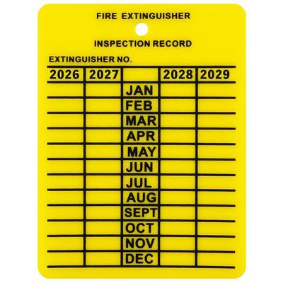 Durable Fire Extinguisher Tag PVC Waterproof Weatherproof Safety Tag
